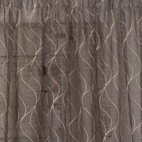 Fertigschal mit Schlaufenband Glanzfaden-Applikation Wellenmuster anthrazit meliert creme 140x245cm