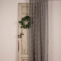 Fertigschal mit Schlaufenband Glanzfaden-Applikation Wellenmuster anthrazit meliert creme 140x245cm
