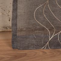 Fertigschal mit Schlaufenband Glanzfaden-Applikation Wellenmuster anthrazit meliert creme 140x245cm