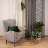 Fertigschal mit Schlaufenband Glanzfaden-Applikation Wellenmuster anthrazit meliert creme 140x245cm