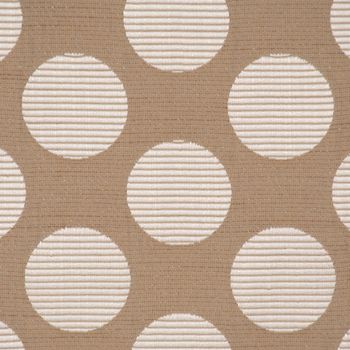 Dekostoff Jacquard Polsterstoff Pia Stone Kreise beige 1.45m Breite