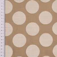 Dekostoff Jacquard Polsterstoff Pia Stone Kreise beige 1.45m Breite