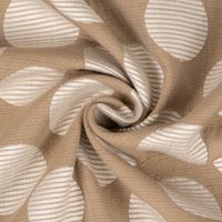 Dekostoff Jacquard Polsterstoff Pia Stone Kreise beige 1.45m Breite