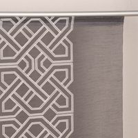Schiebevorhang Batistoptik bestickt Ornament anthrazit grau weiß 245x60cm