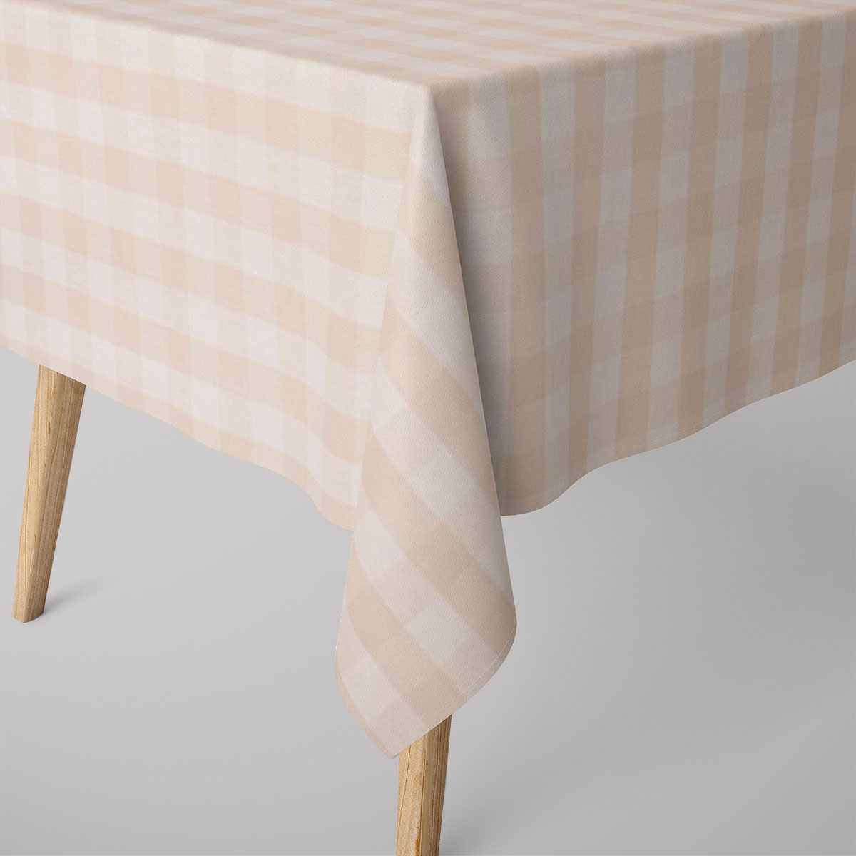 Leinenstoff Dekostoff Webstoff Keswick Natural Würfelkaro 3x3cm natur