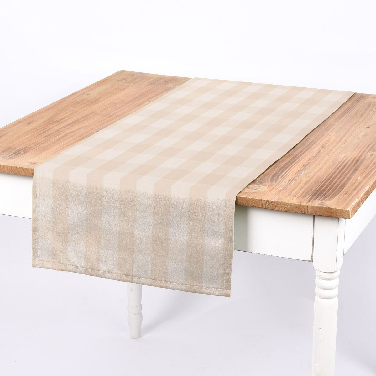 Leinenstoff Dekostoff Webstoff Keswick Natural Würfelkaro 3x3cm natur