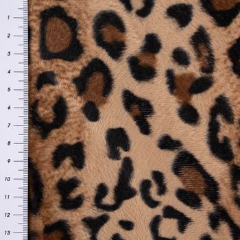 Plüsch Velours Fellstoff Fellimitat Leopard braun schwarz 1,4m Breite