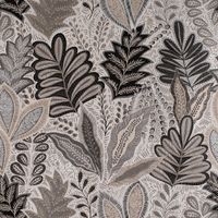 Dekostoff Jacquard Metallic Botanic Arty Blätter silber grau 1.4m