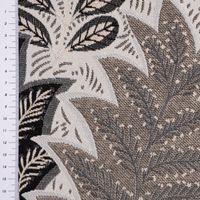 Dekostoff Jacquard Metallic Botanic Arty Blätter silber grau 1.4m