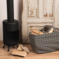 SCHÖNER LEBEN. XXL Tasche stabiler Riesenshopper Kreise schwarz weiß 88x35x40cm