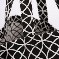 SCHÖNER LEBEN. XXL Tasche stabiler Riesenshopper Kreise schwarz weiß 88x35x40cm