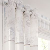Ösenvorhang mit Ansatz East Coast creme grau beige 140x255cm