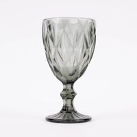 Weinglas Diamantmuster geprägt Glas anthrazit 17x9cm