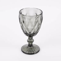 Weinglas Diamantmuster geprägt Glas anthrazit 17x9cm
