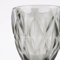 Weinglas Diamantmuster geprägt Glas anthrazit 17x9cm