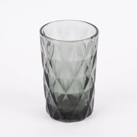 Trinkglas Diamantmuster geprägt Glas anthrazit 12.5x8cm
