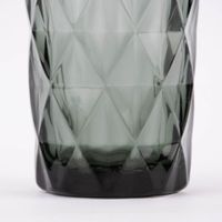 Trinkglas Diamantmuster geprägt Glas anthrazit 12.5x8cm