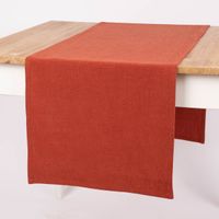 SCHÖNER LEBEN. Tischläufer Bio Ramie Leinenoptik rost 40x160cm