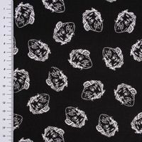Baumwollstoff Organic Bio Einstein schwarz weiß 1.50m Breite