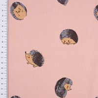 Baumwolljersey Jersey Igel altrosa braun beige 1.45m Breite