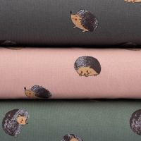Baumwolljersey Jersey Igel altrosa braun beige 1.45m Breite
