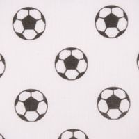 Baumwollstoff Organic Bio Goal Allover Fußbälle weiß schwarz 1.50m