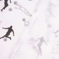 Baumwollstoff Organic Bio Penalty Fußballspieler weiß schwarz 1.50m