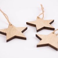 Rico Design Dekohänger Sterne natur 3 Stück 12x5cm