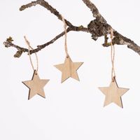 Rico Design Dekohänger Sterne natur 3 Stück 12x5cm