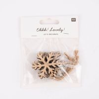 Rico Design Dekohänger Schneeflocke natur 3 Stück 12x5cm
