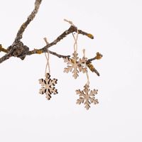 Rico Design Dekohänger Schneeflocke natur 3 Stück 12x5cm