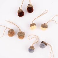 Rico Design Dekohänger Eichel Pompon 8 Stück 2x2.5cm