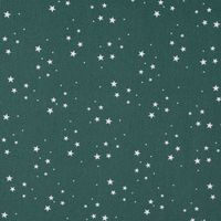 Baumwollstoff Popeline Weihnachten Sterne klein dunkelgrün weiß 1.45m