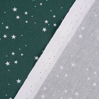 Baumwollstoff Popeline Weihnachten Sterne klein dunkelgrün weiß 1.45m