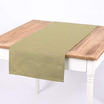 SCHÖNER LEBEN. Tischläufer Leinenlook uni lindgrün 40x160cm