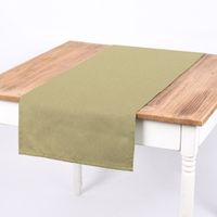 SCHÖNER LEBEN. Tischläufer Leinenlook uni lindgrün 40x160cm
