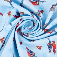 Baumwollstoff Digitaldruck Superman™© hellblau rot blau 1.5m Breite