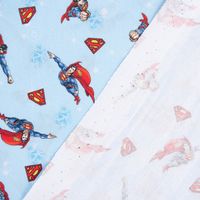 Baumwollstoff Digitaldruck Superman™© hellblau rot blau 1.5m Breite