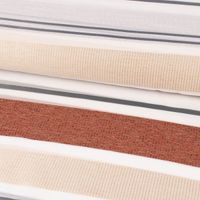 Gardinenstoff Streifen halbtransparent weiß terracotta 140cm Breite