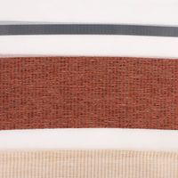 Gardinenstoff Streifen halbtransparent weiß terracotta 140cm Breite