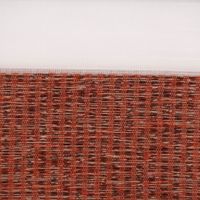 Gardinenstoff Streifen halbtransparent weiß terracotta 140cm Breite