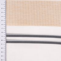 Gardinenstoff Streifen halbtransparent weiß terracotta 140cm Breite