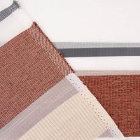 Gardinenstoff Streifen halbtransparent weiß terracotta 140cm Breite