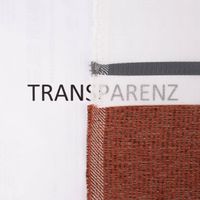 Gardinenstoff Streifen halbtransparent weiß terracotta 140cm Breite
