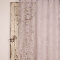 Ösenvorhang mit Allover Ausbrenner Motiv Zweige Vögel mauve 140x245cm