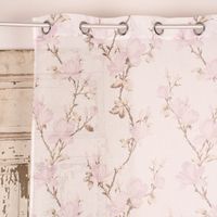 Ösenvorhang Magnolien weiß rosa grün 140x245cm