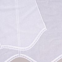 Scheibengardine nähfrei Stickerei Leinenlook weiß 30cm