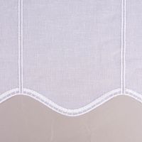Scheibengardine nähfrei Stickerei Leinenlook weiß 45cm
