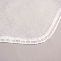 Scheibengardine nähfrei Stickerei Leinenlook ecru 60cm