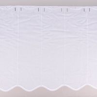 Scheibengardine nähfrei Stickerei Leinenlook weiß 60cm